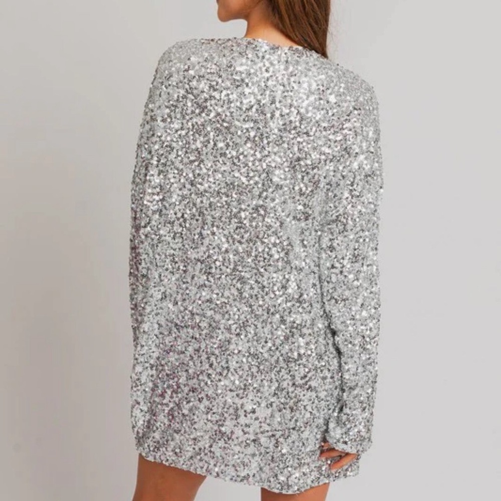 Silver Sequin Dress - image 2